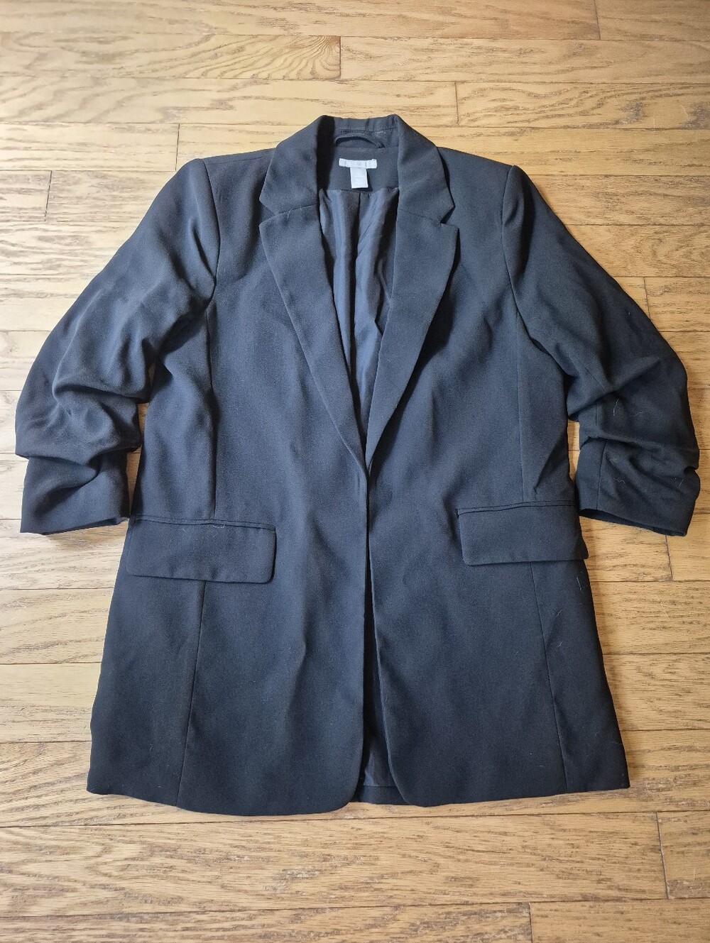 H&M Black Longline Blazer Jacket Size M